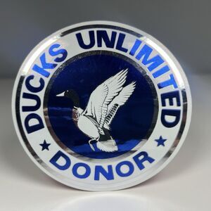 VTG Ducks Unlimited Donor Sticker Decal Silver Blue Bumper Window Hunter Gift